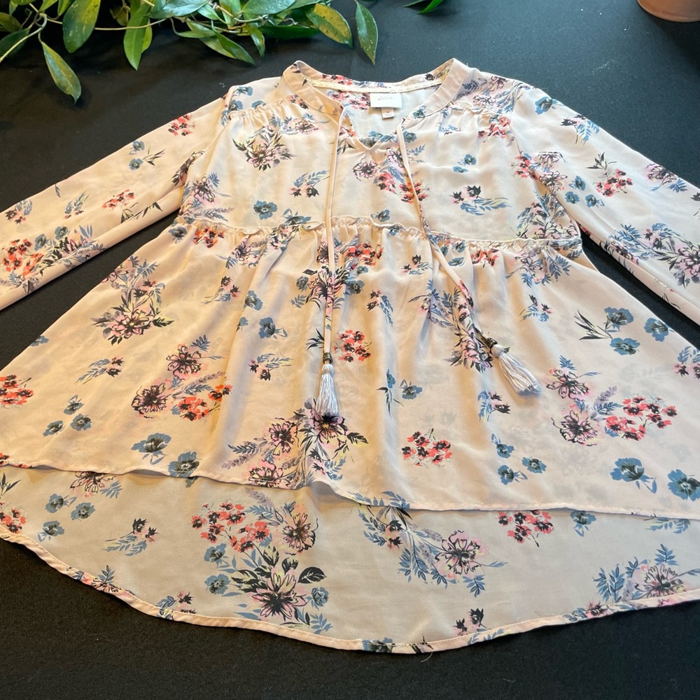 Knox rose long sleeve print blouse.